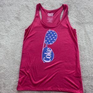 Coca-Cola Vintage Racerback Tank Top with Sunglasses, Woman's Size L, Red